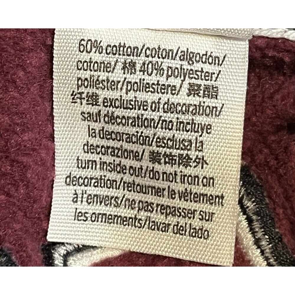 PINK Victorias Secret Graphic Spell out 1/4 Zip Pullover Womens M Burgundy Red - Picture 9 of 9